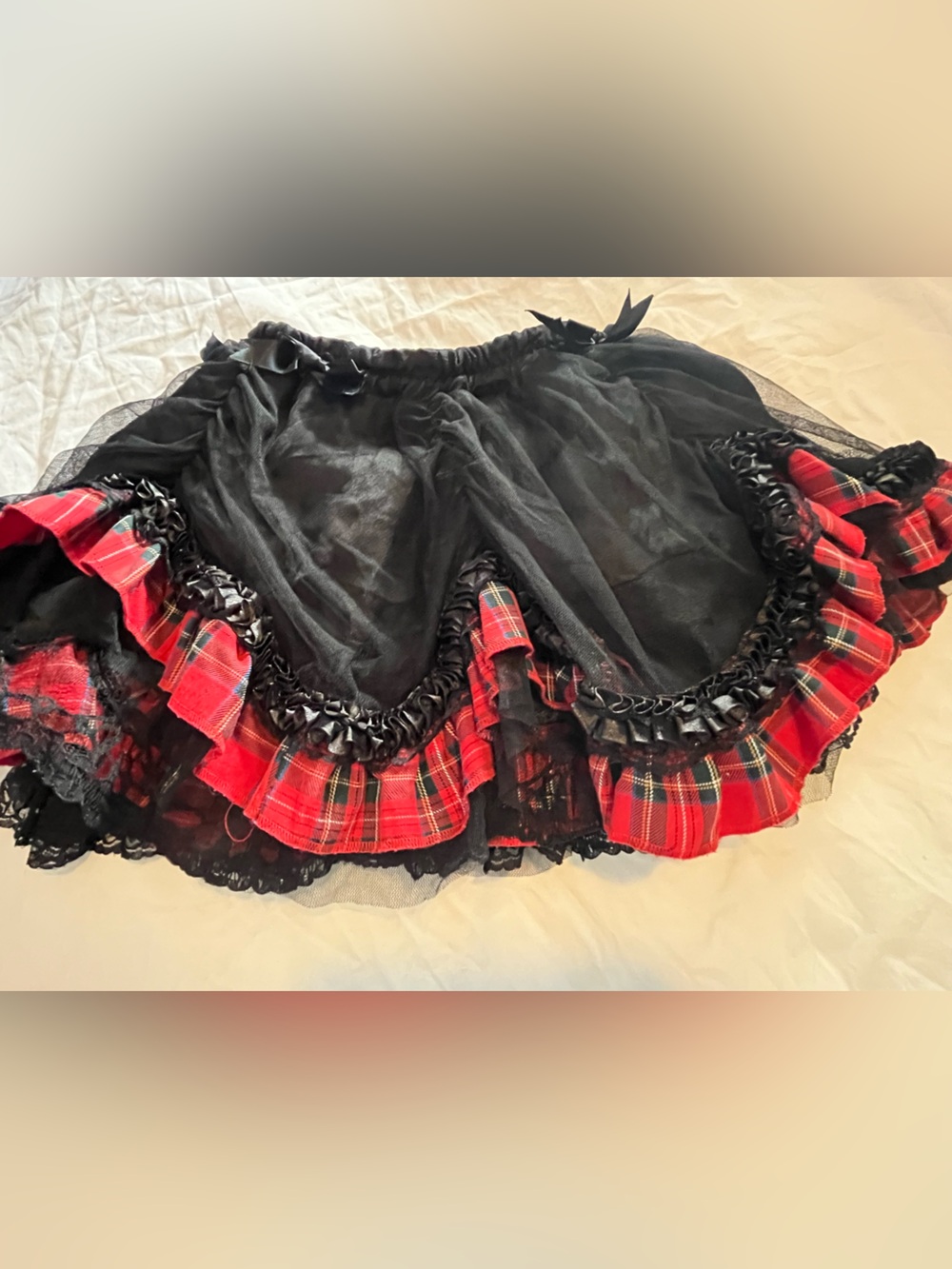 Rare Vintage Living Dead Souls Gothic Tartan Lace Skirt – Small